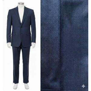 Hart Schaffner & Marx Union Made Blue Virgin Wool Refined Professional Suit 48L